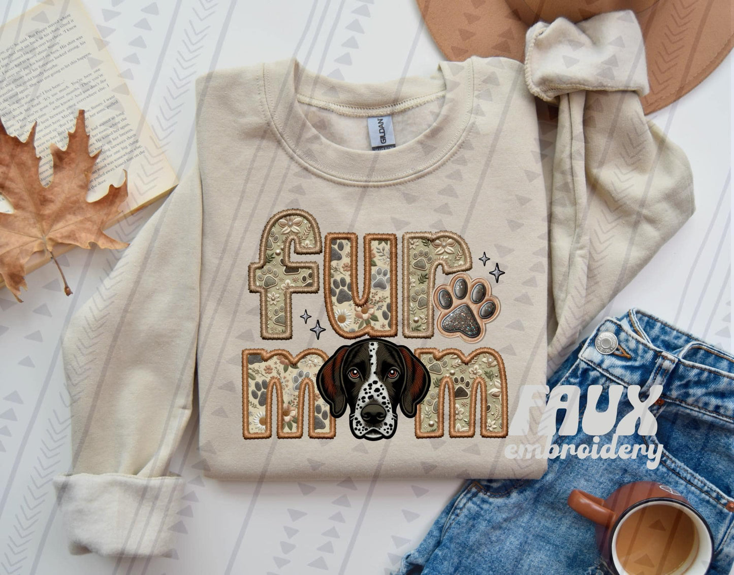 FUR MOM - FAUX EMBROIDERY - DTF TRANSFER