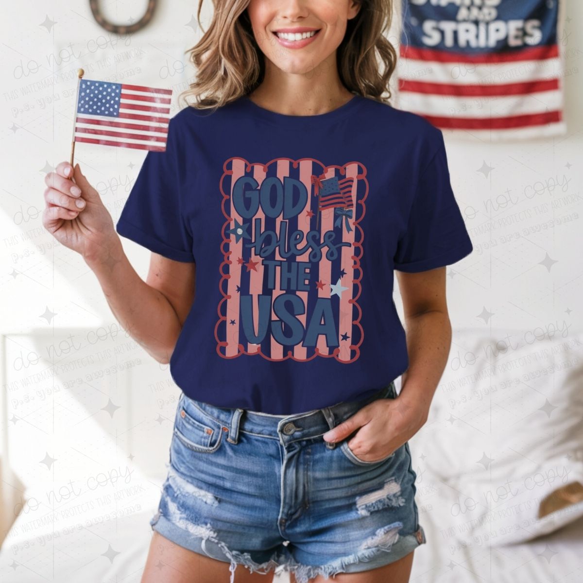 COQUETTE GOD BLESS THE USA - DTF TRANSFER