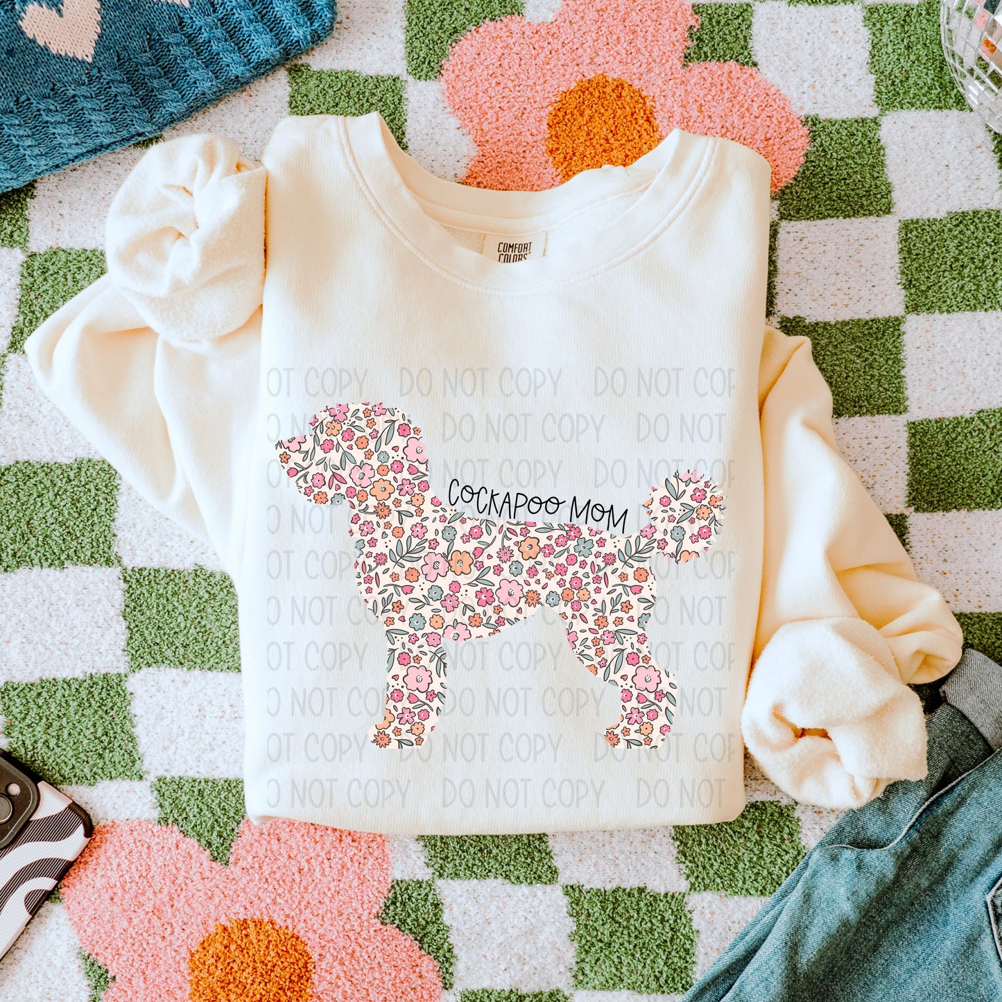 DOG MOM FLORAL - DTF TRANSFER