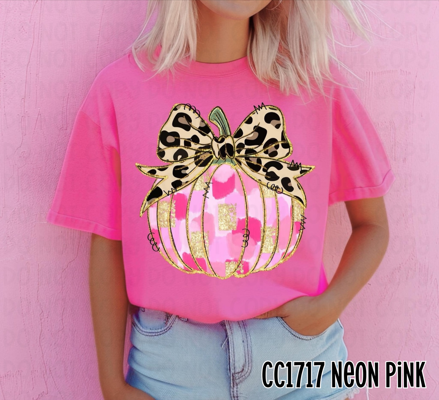 PINK BRUSHSTROKE PUMPKIN - DTF TRANSFER