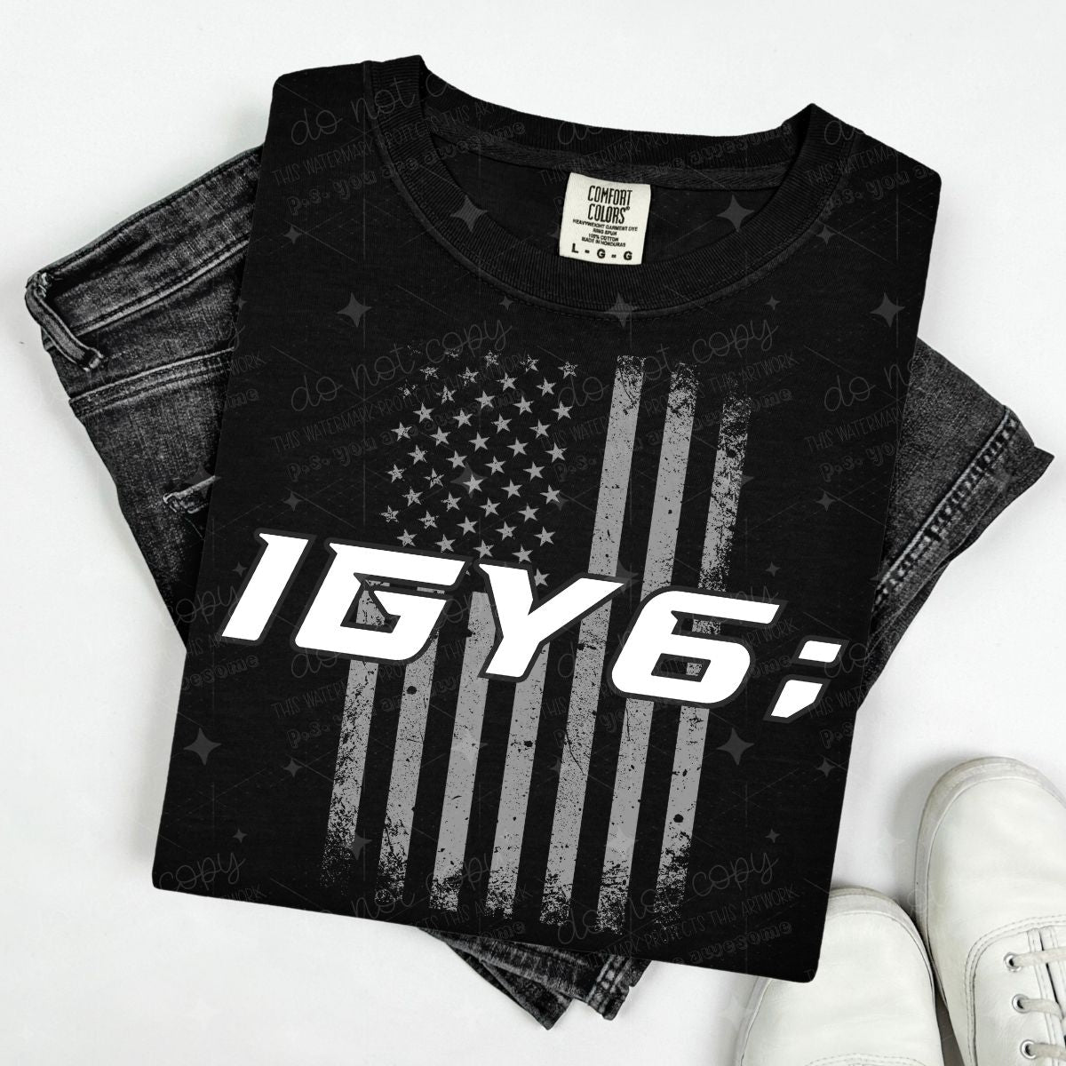IGY6; - GREY FLAG - DTF TRANSFER