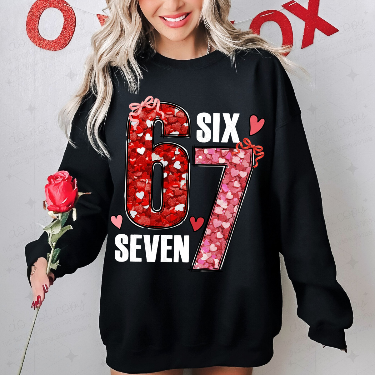 COQUETTE 6 7 SIX SEVEN - WHITE TEXT - DTF TRANSFER