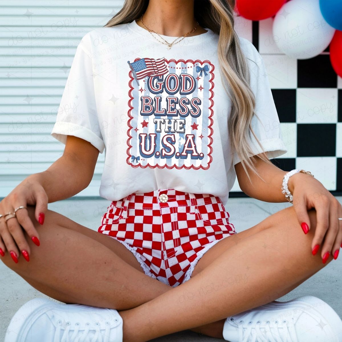 COQUETTE GOD BLESS THE USA - DTF TRANSFER