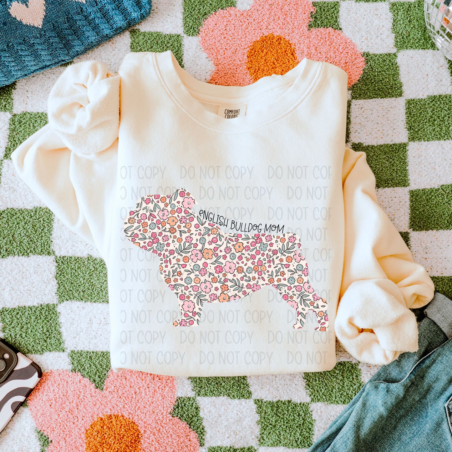 DOG MOM FLORAL - DTF TRANSFER