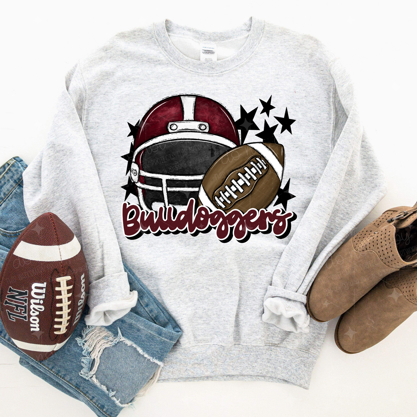 HELMET W/ FOOTBALL MASCOT - DTF TRANSFER