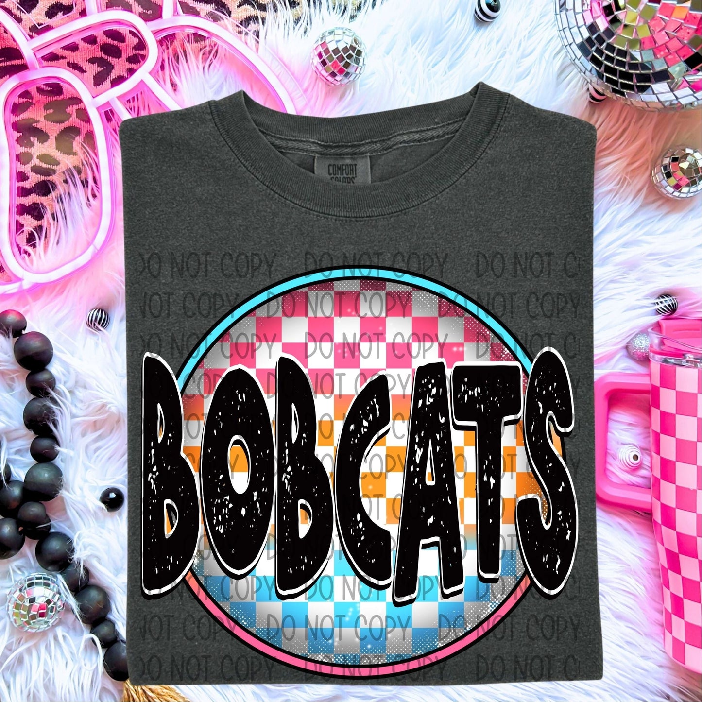 NEON CHECKERED MASCOTS - DTF TRANSFER