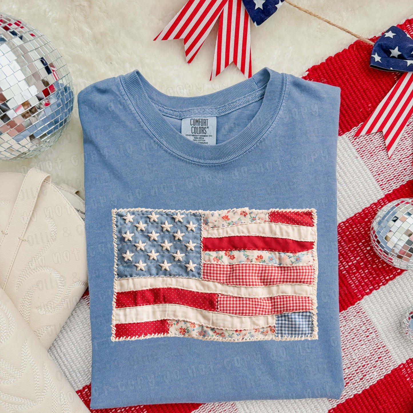 FAUX PATCHWORK VIRAL FLAG - DTF TRANSFER
