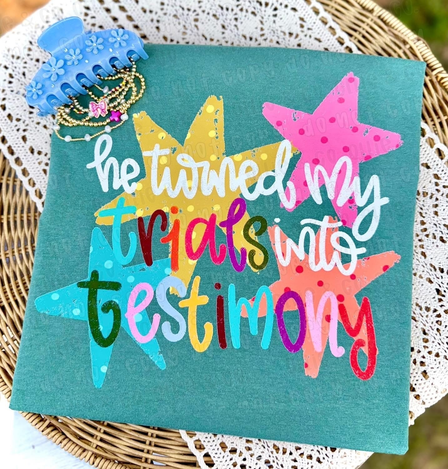 HE TURNED MY TRIALS INTO TESTIMONY - DTF TRANSFER