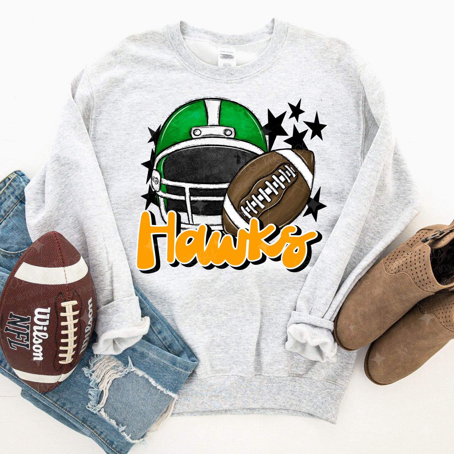 HELMET W/ FOOTBALL MASCOT - DTF TRANSFER