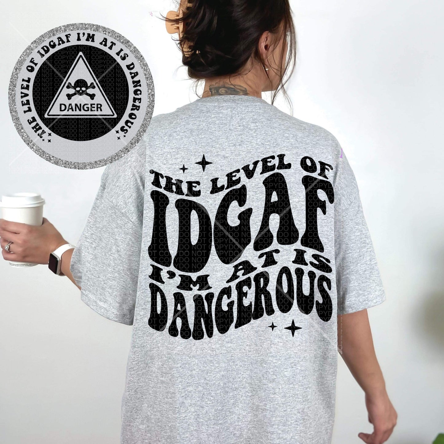THE LEVEL OF IDGAF *OLLIE & CO.EXCLUSIVE* - FRONT+BACK - DTF TRANSFER