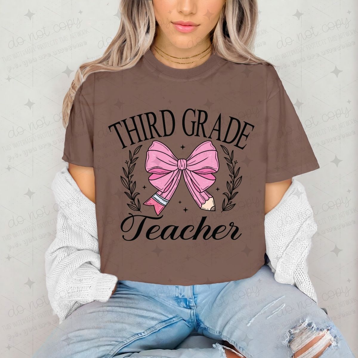 COQUETTE THIRD GRADE TEACHER - DTF TRANSFER