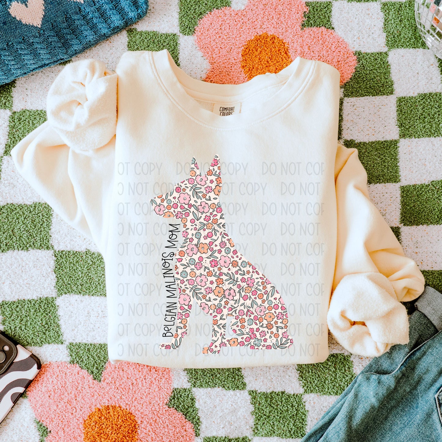 DOG MOM FLORAL - DTF TRANSFER