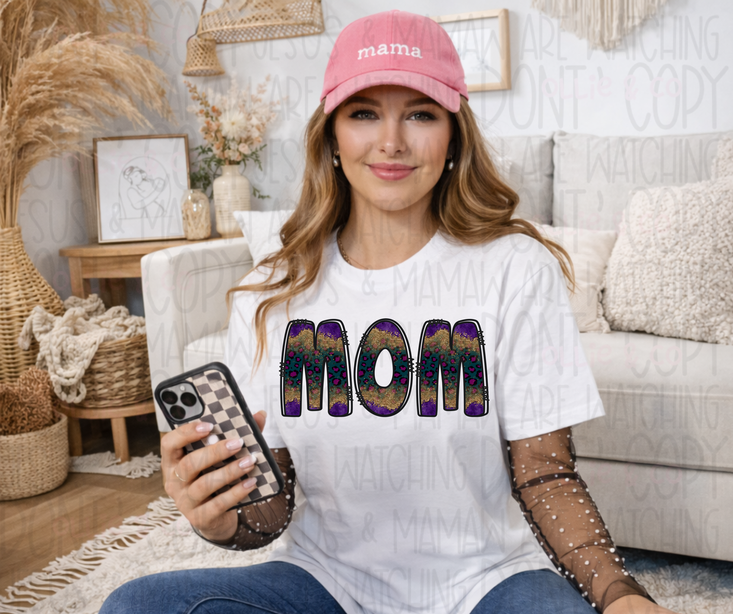 PURPLE CHEETAH MOM - DTF TRANSFER