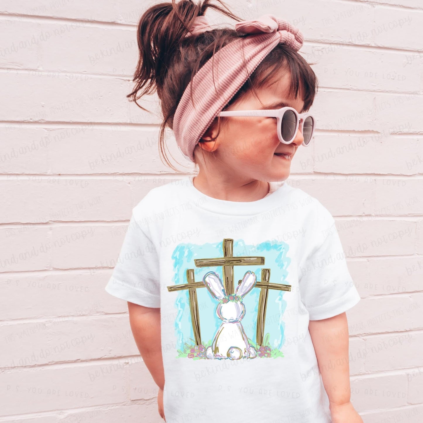 THREE CROSSES W/ BUNNY - DTF TRANSFER