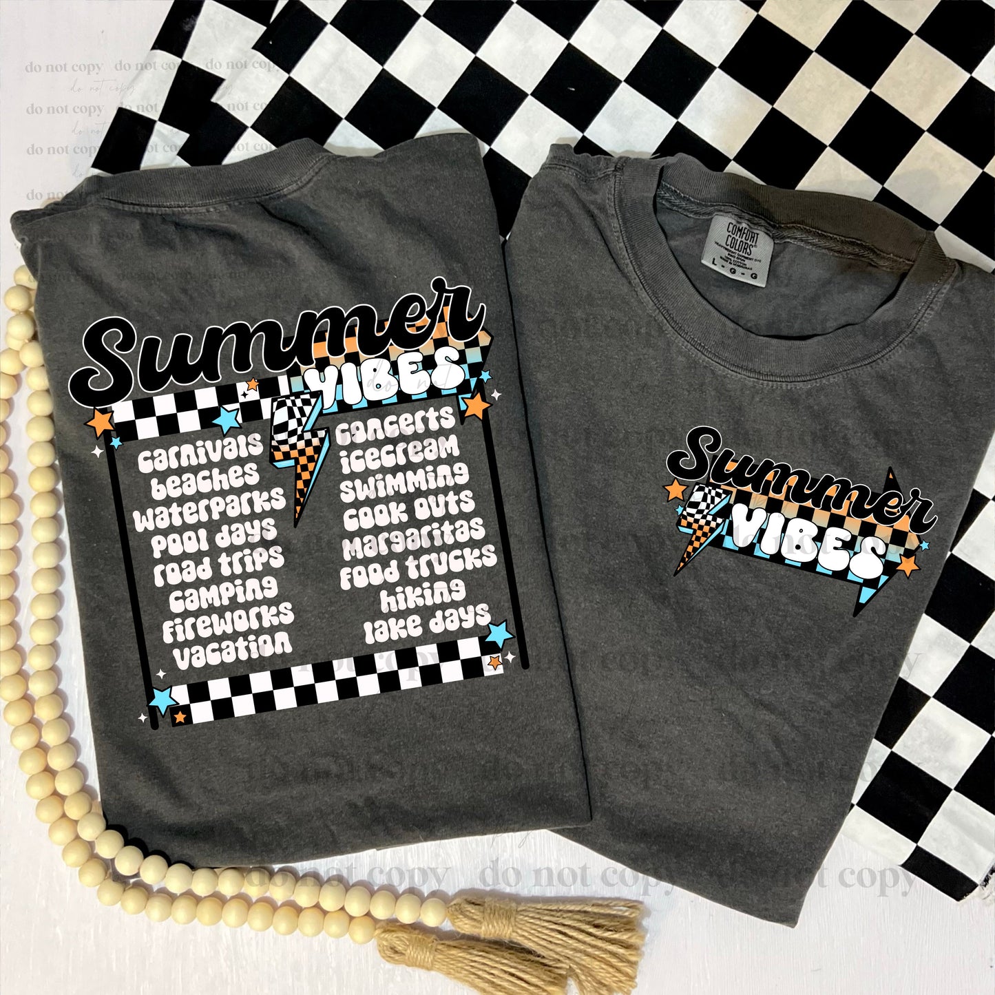 SUMMER VIBES - FRONT+BACK - DTF TRANSFER