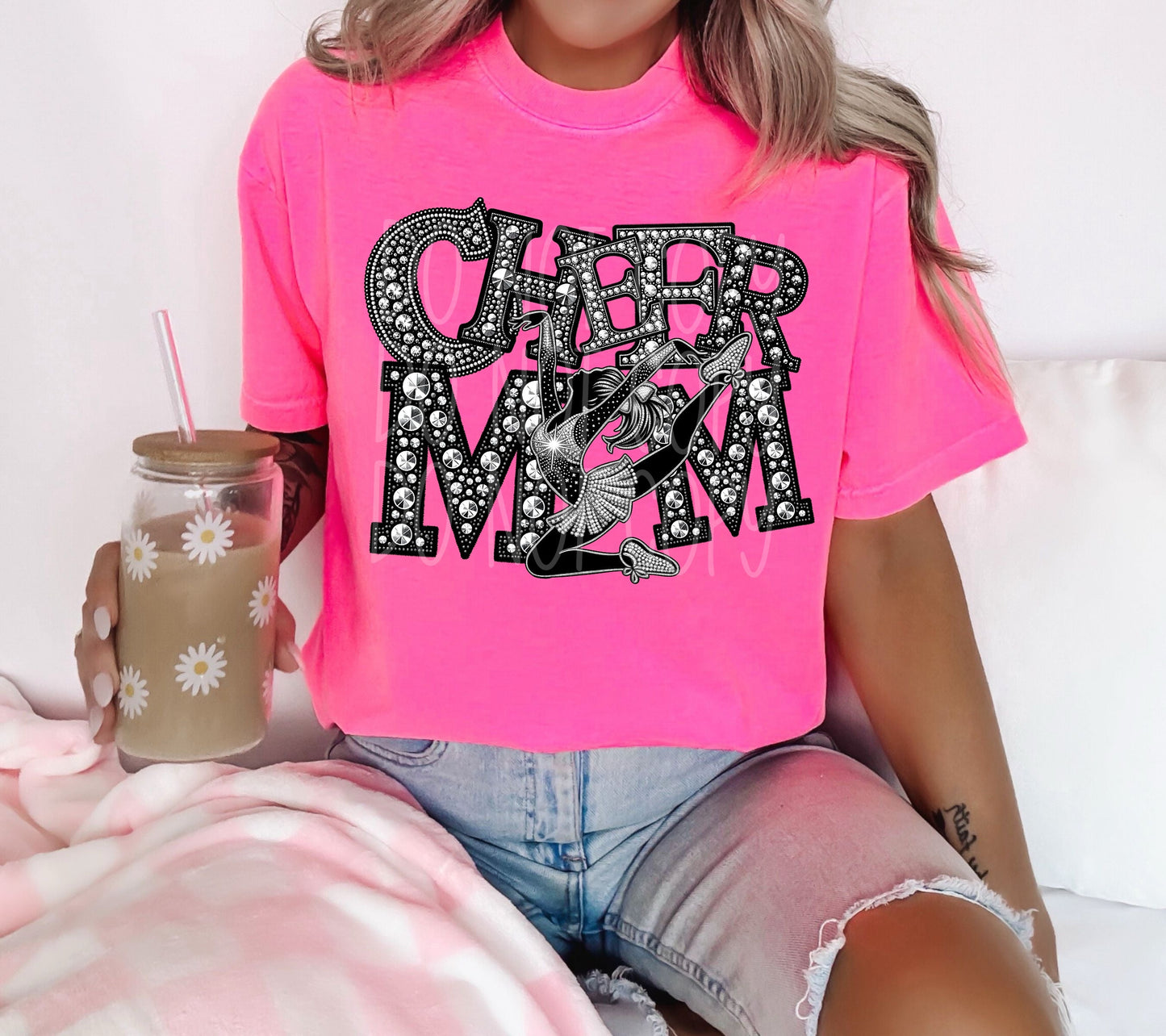 SPORTS MOM - FAUX RHINESTONES - DTF TRANSFER
