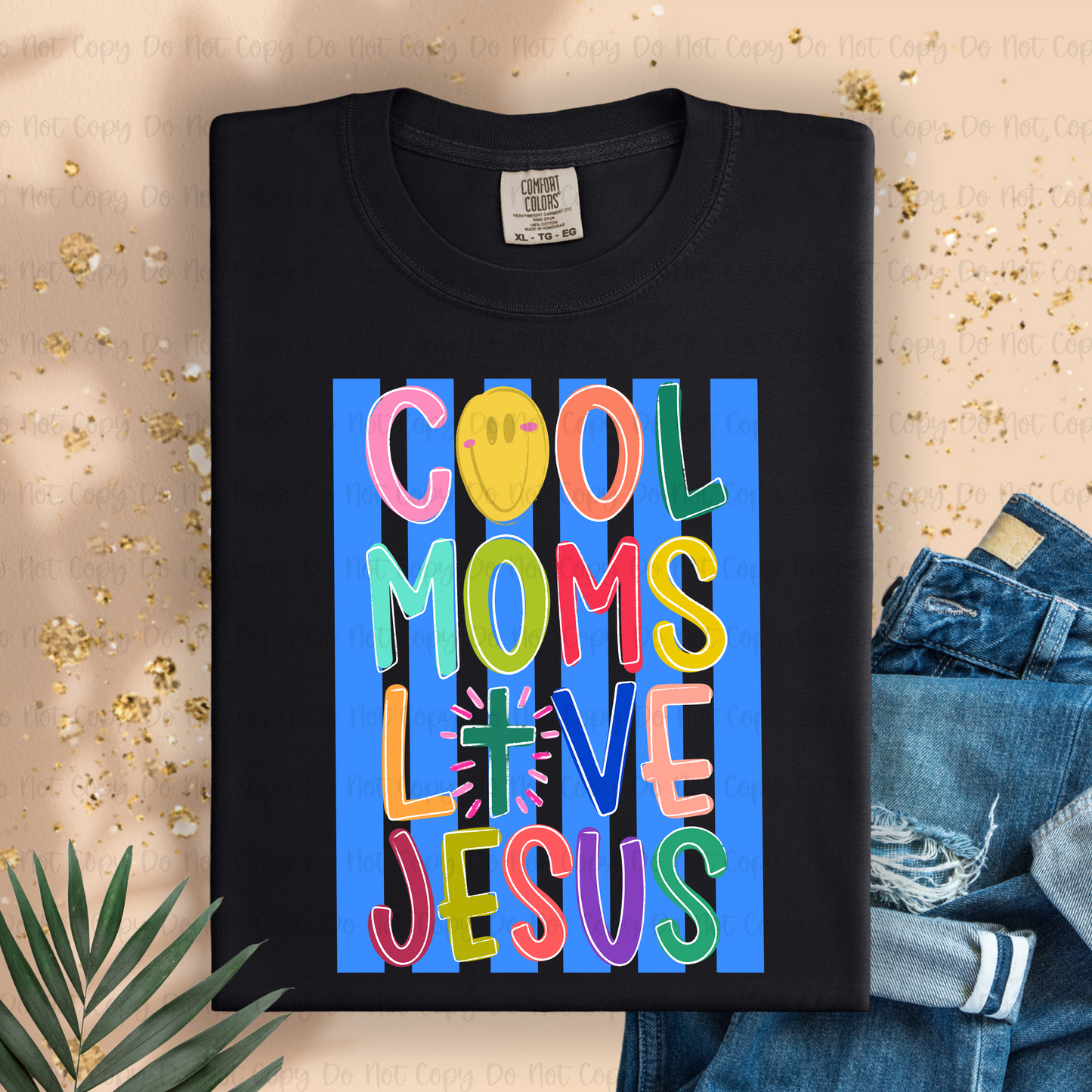 COOL MOMS LOVE JESUS (CROSS) - DTF TRANSFER