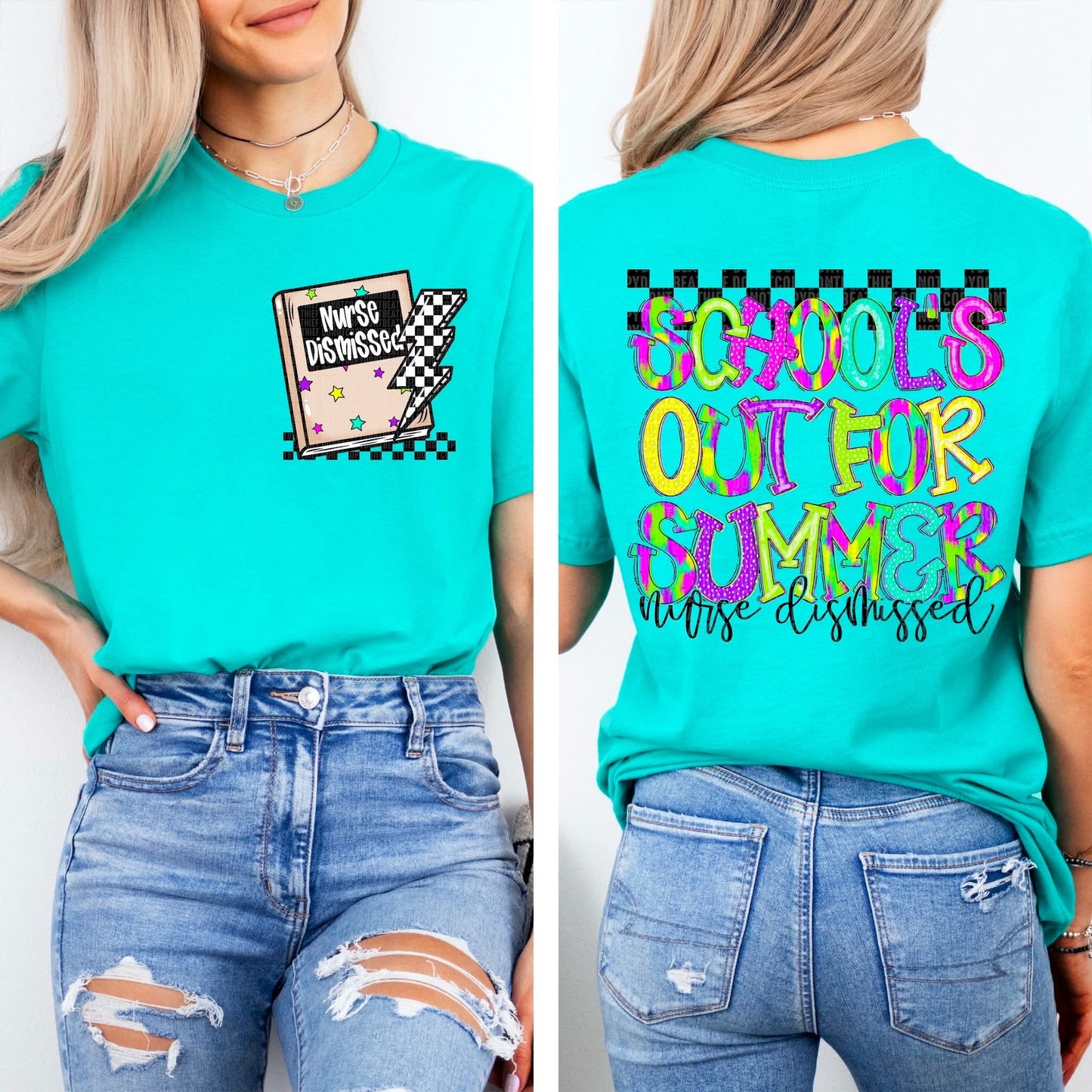 SCHOOLS OUT FOR SUMMER - FRONT+BACK - DTF TRANSFER