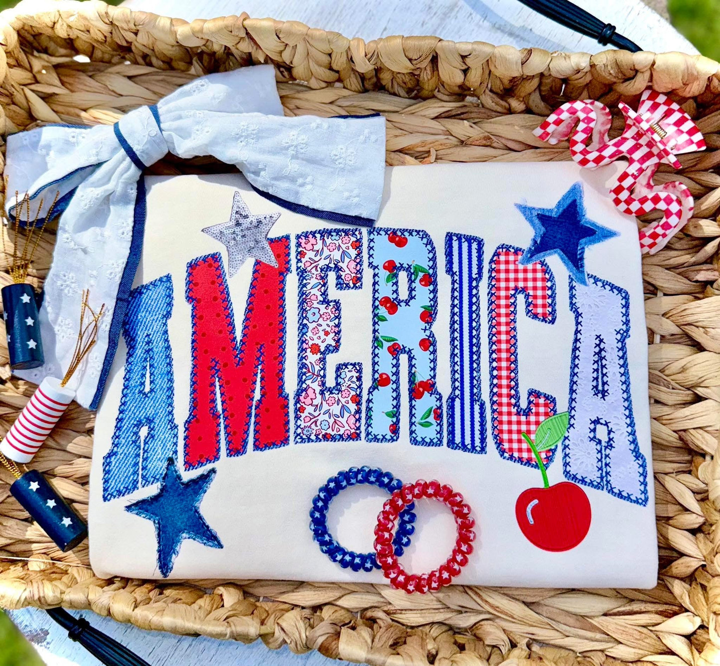 AMERICA FAUX PATCHWORK - DTF TRANSFER