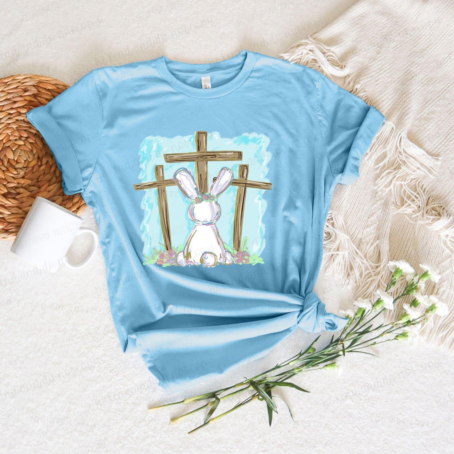 THREE CROSSES W/ BUNNY - DTF TRANSFER