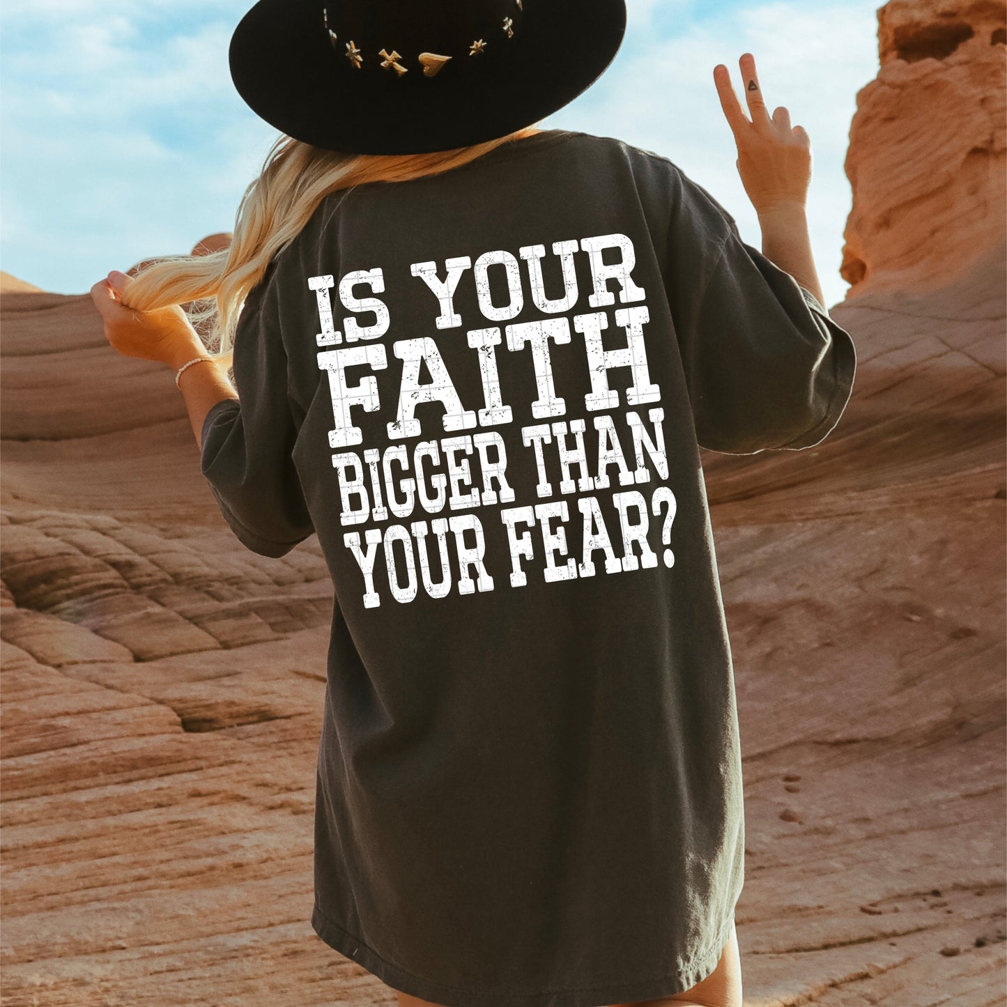 IS YOUR FAITH BIGGER THAN ANY FEAR WHITE - DTF TRANSFER