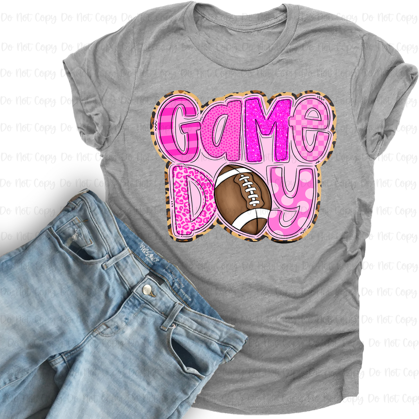 GAME DAY PINK WITH LEOPARD - DTF TRANSFER