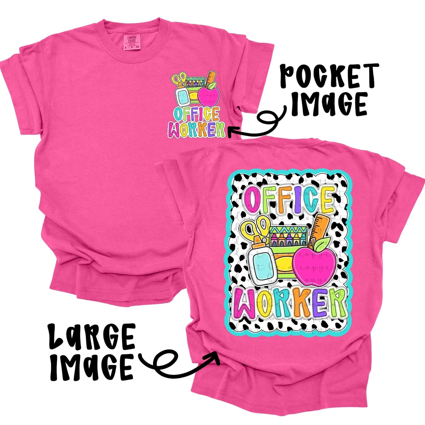 DOTTY SCALLOPED SCHOOL OCCUPATIONS - FRONT+BACK - DTF TRANSFER