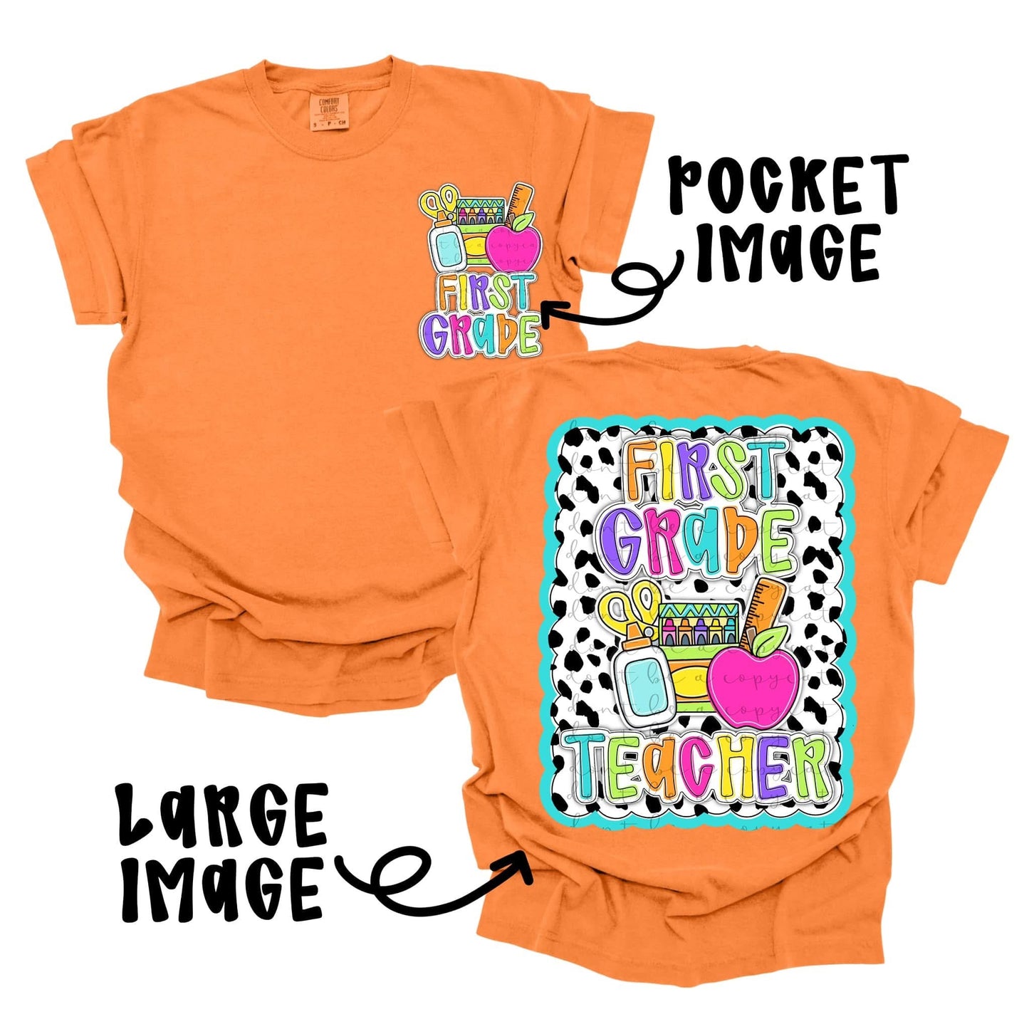 DOTTY SCALLOPED SCHOOL OCCUPATIONS - FRONT+BACK - DTF TRANSFER