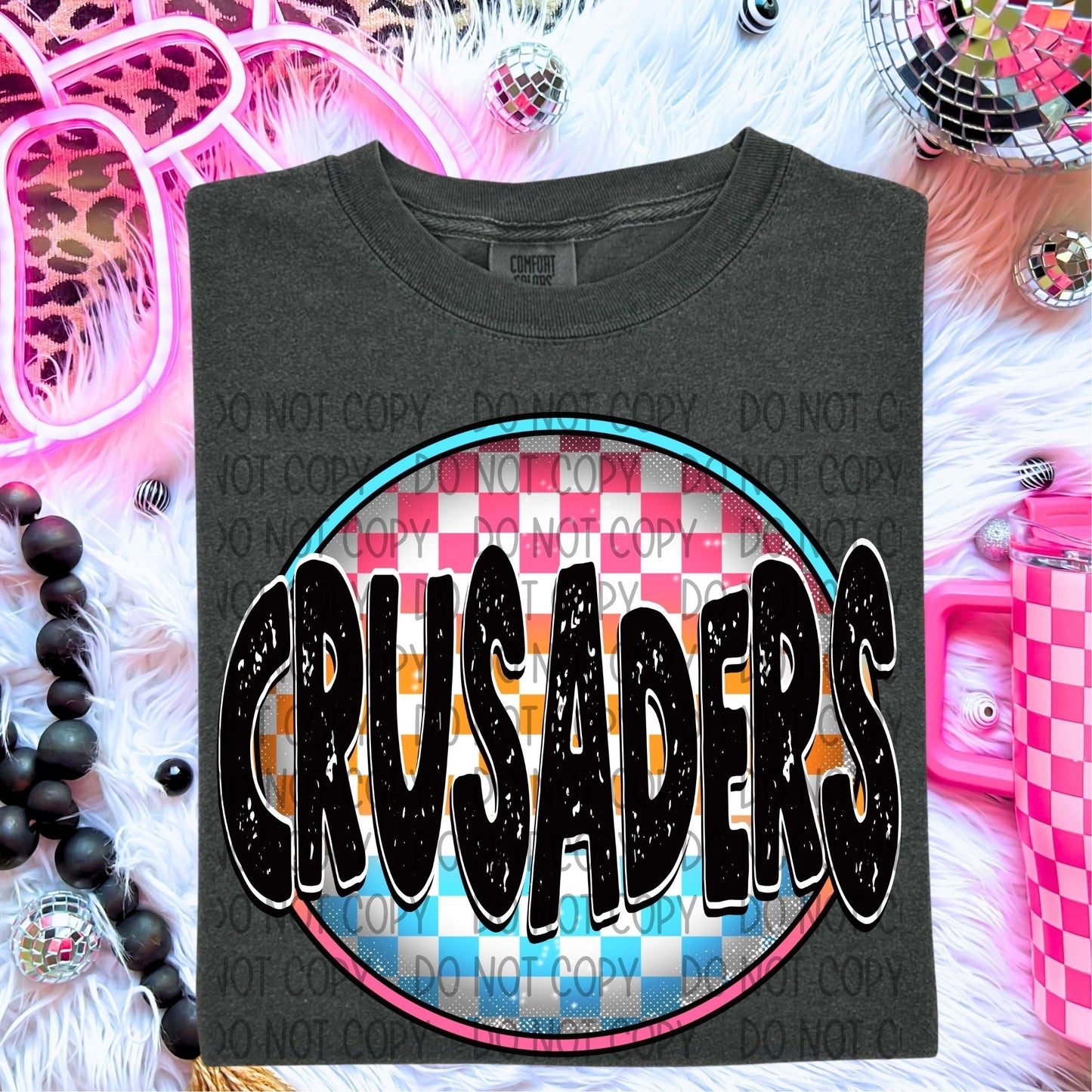 NEON CHECKERED MASCOTS - DTF TRANSFER