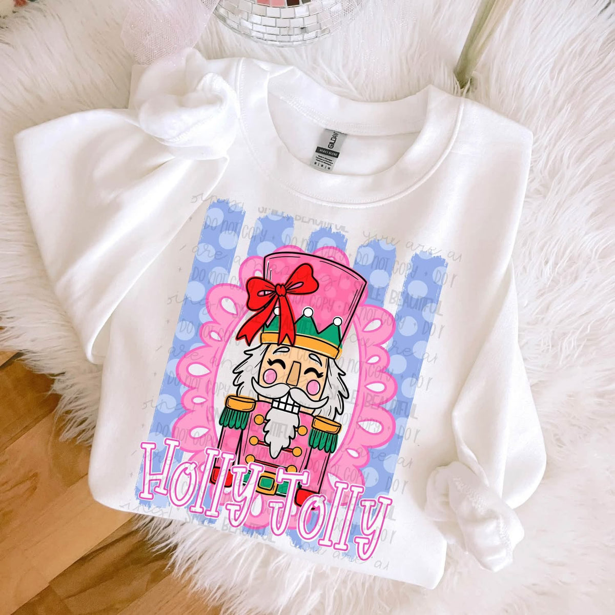 HOLLY JOLLY NUTCRACKER BLUE - DTF TRANSFER