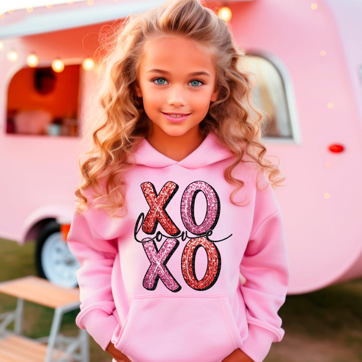 XOXO LOVE - FAUX GLITTER - DTF TRANSFER