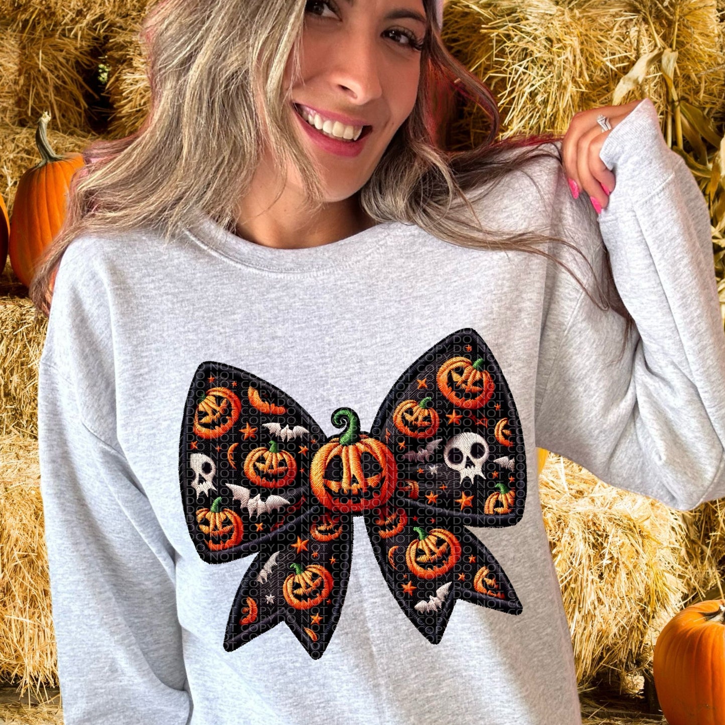 SPOOKY BOWS *OLLIE & CO. EXCLUSIVE* - FAUX EMBROIDERY - DTF TRANSFER