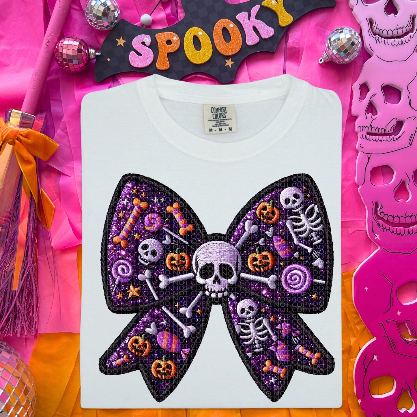 SPOOKY BOWS *OLLIE & CO. EXCLUSIVE* - FAUX EMBROIDERY - DTF TRANSFER