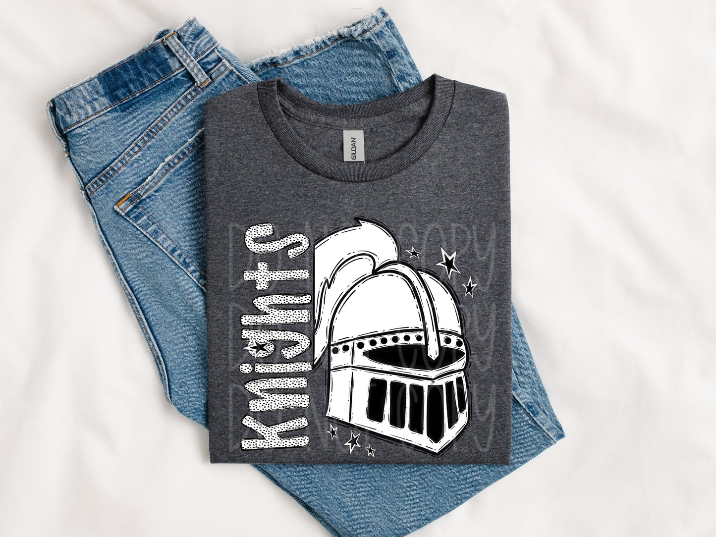 BLACK WHITE DOTTIE MASCOT - DTF TRANSFER
