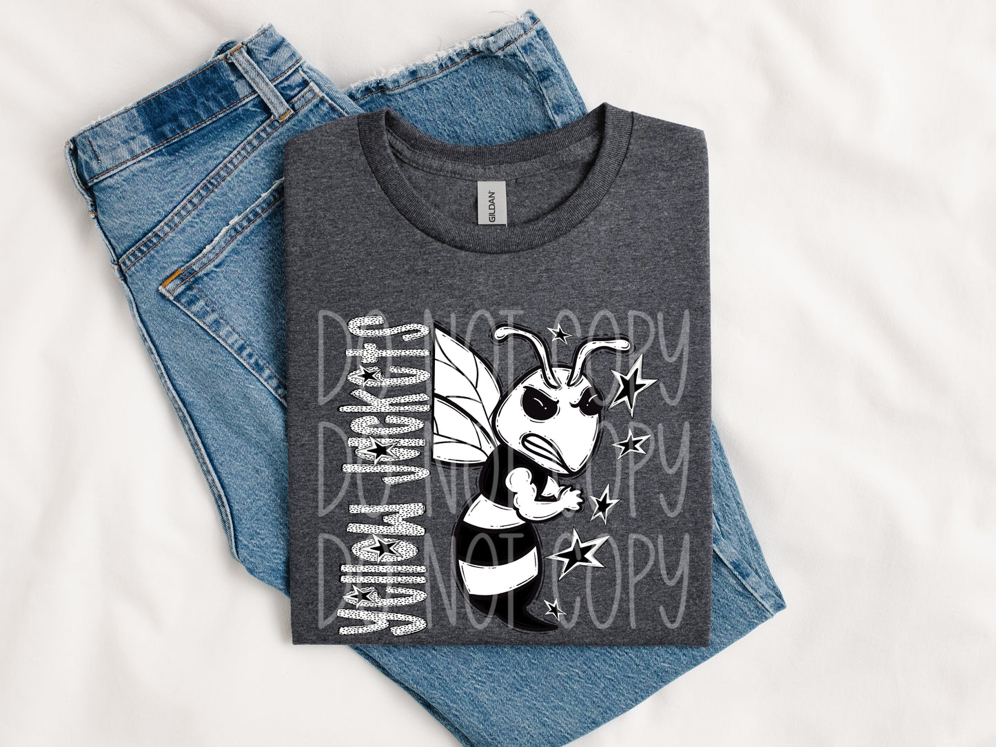 BLACK WHITE DOTTIE MASCOT - DTF TRANSFER