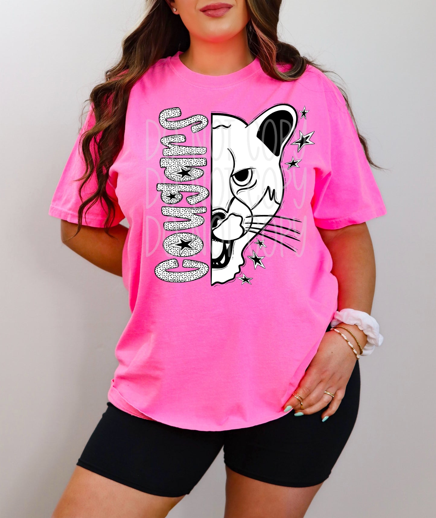 BLACK WHITE DOTTIE MASCOT - DTF TRANSFER