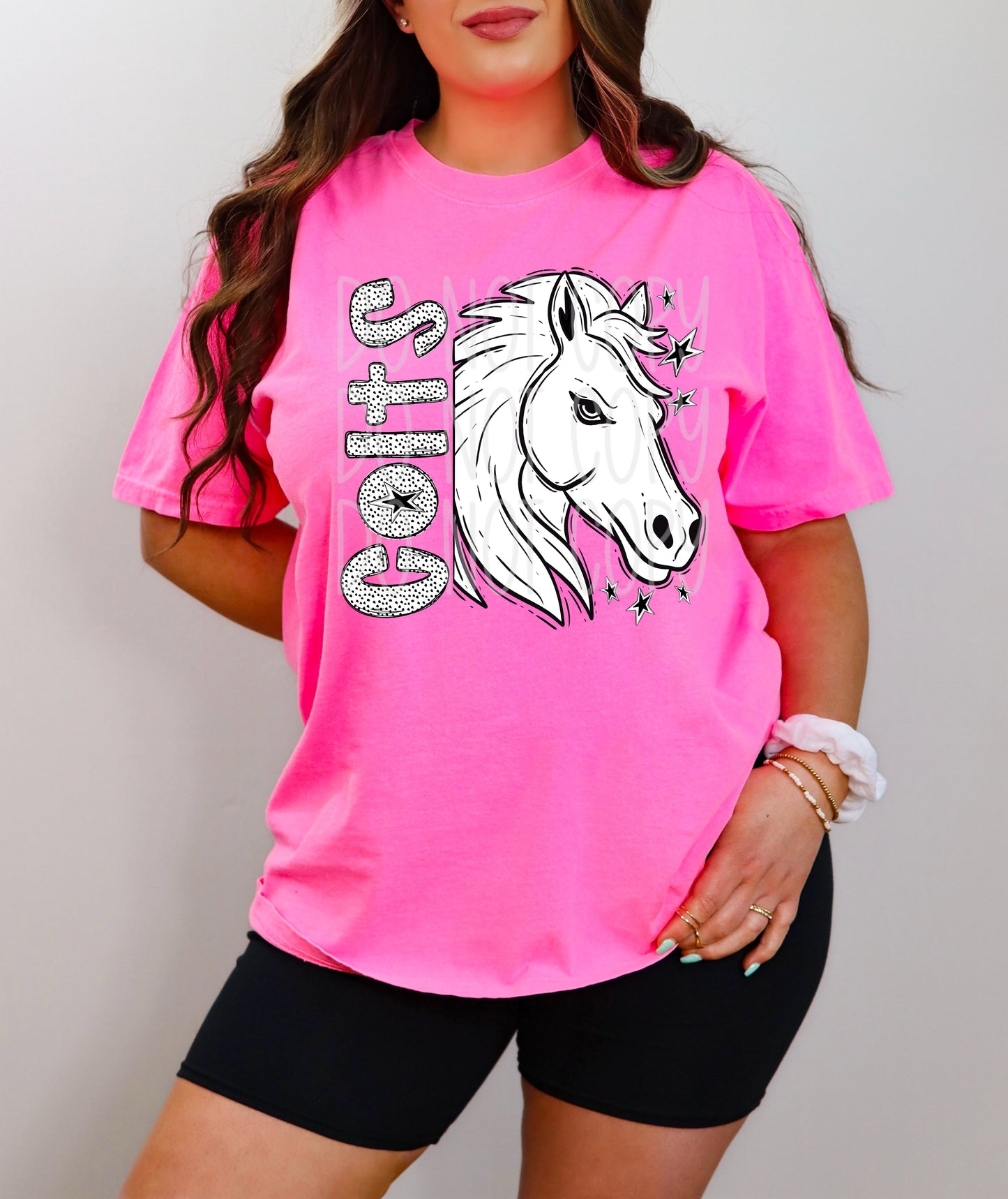 BLACK WHITE DOTTIE MASCOT - DTF TRANSFER