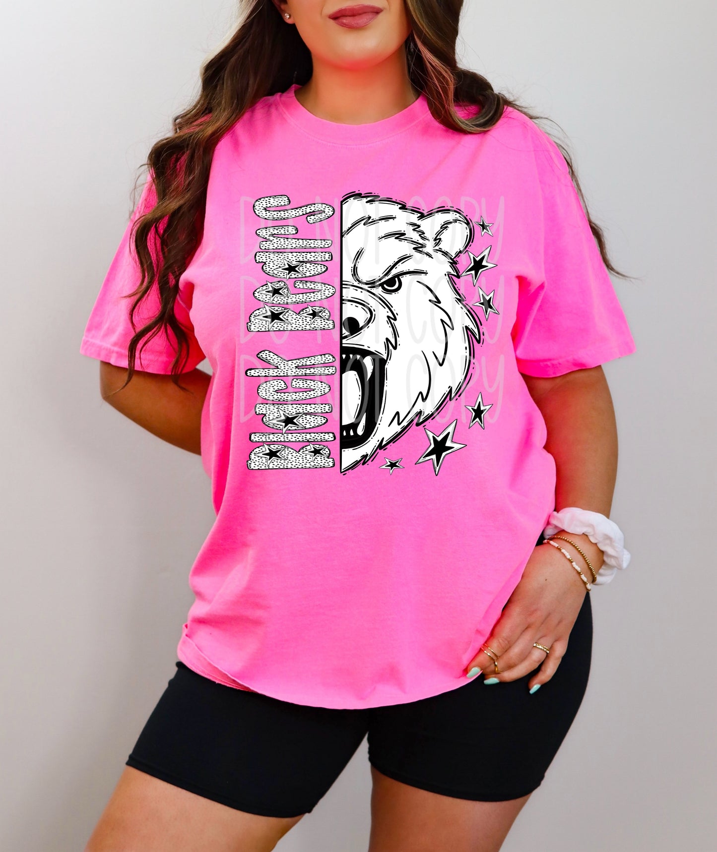 BLACK WHITE DOTTIE MASCOT - DTF TRANSFER
