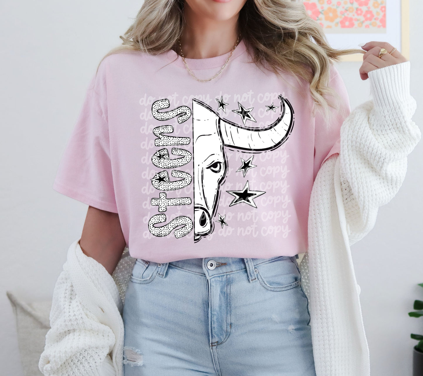 BLACK WHITE DOTTIE MASCOT - DTF TRANSFER