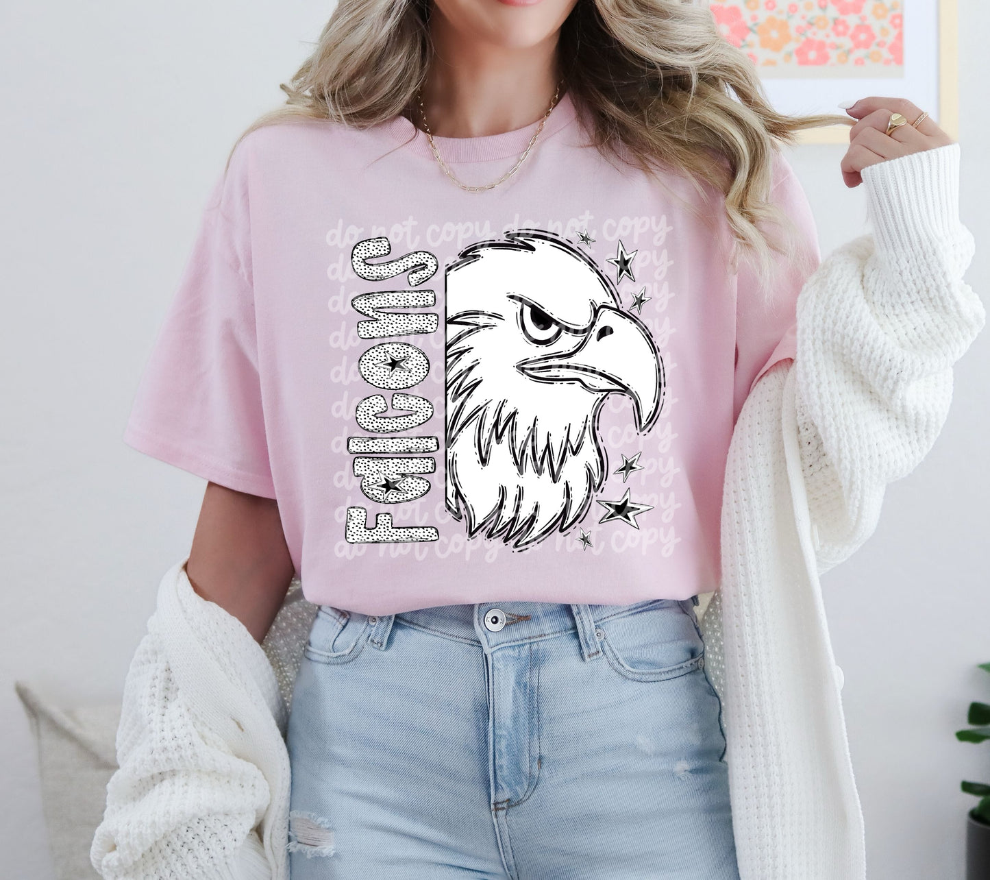 BLACK WHITE DOTTIE MASCOT - DTF TRANSFER