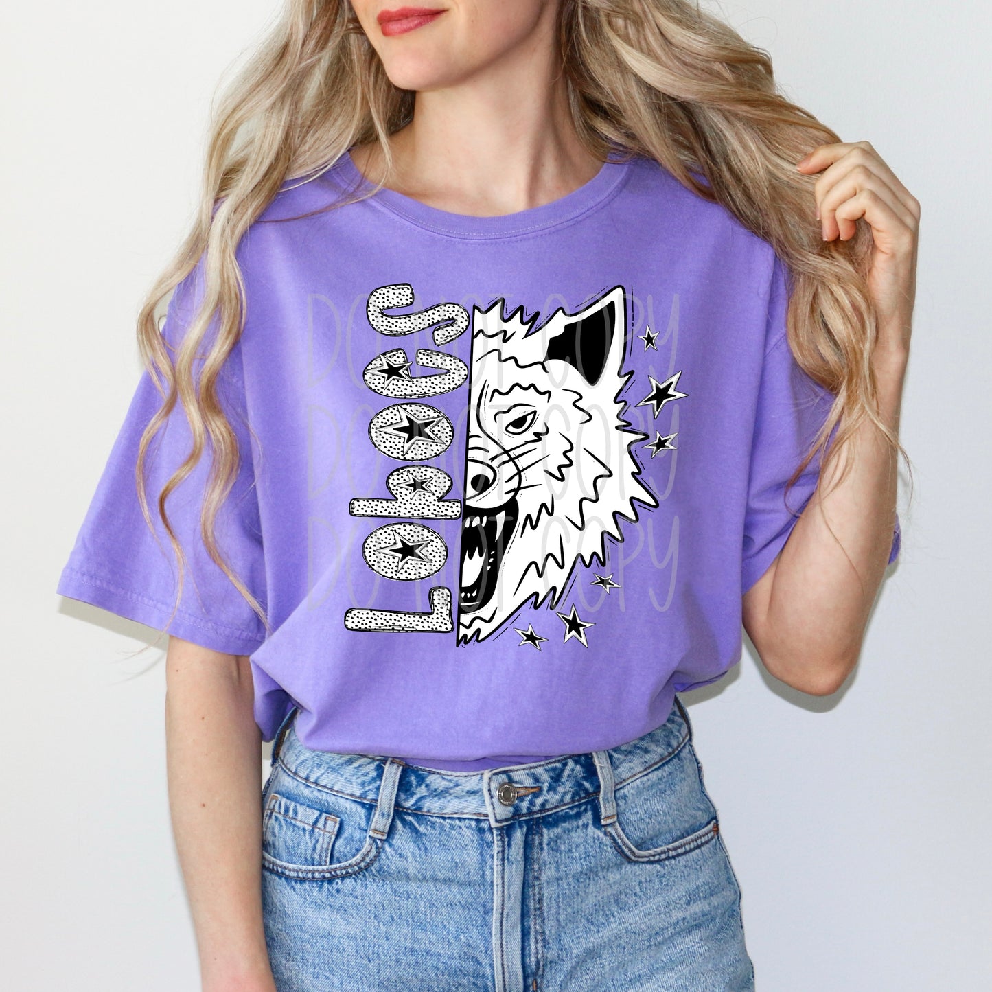 BLACK WHITE DOTTIE MASCOT - DTF TRANSFER