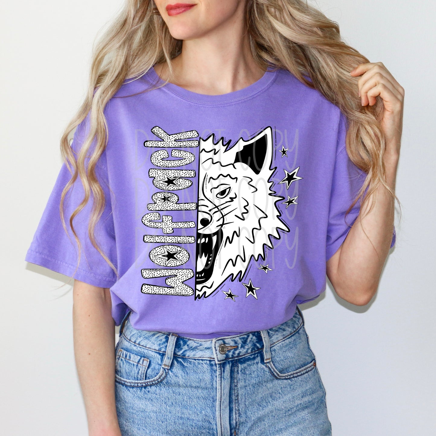 BLACK WHITE DOTTIE MASCOT - DTF TRANSFER