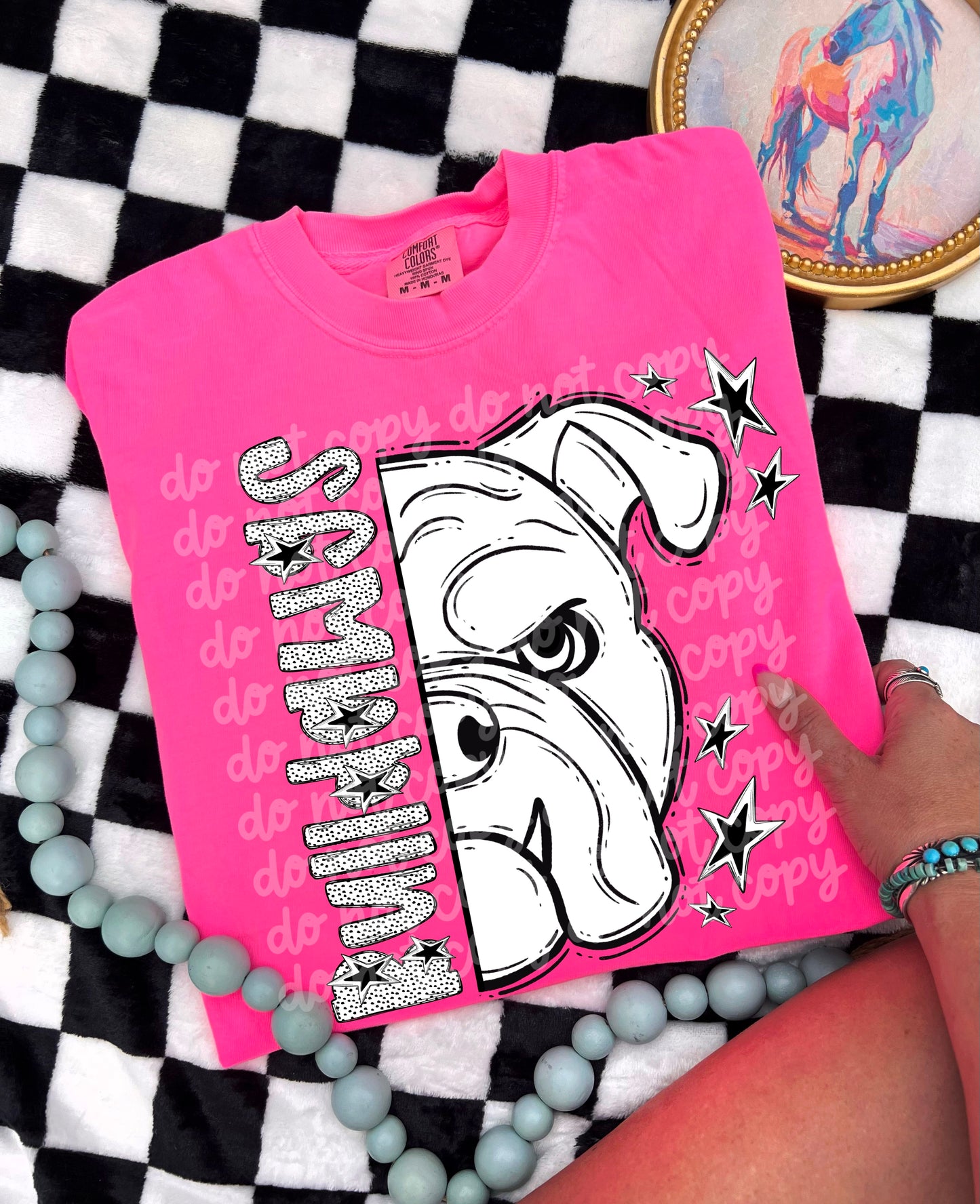 BLACK WHITE DOTTIE MASCOT - DTF TRANSFER