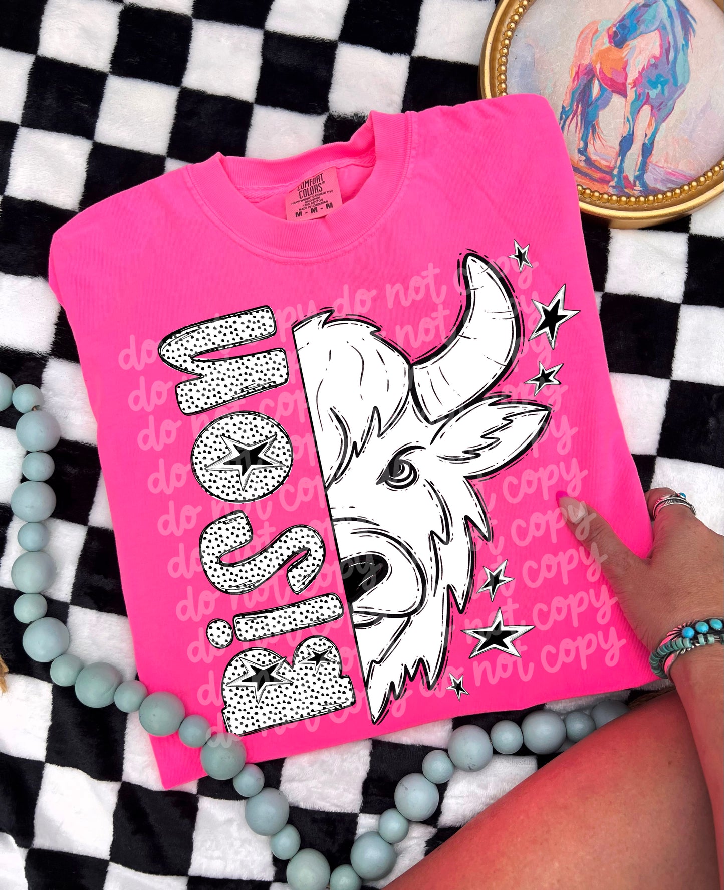 BLACK WHITE DOTTIE MASCOT - DTF TRANSFER