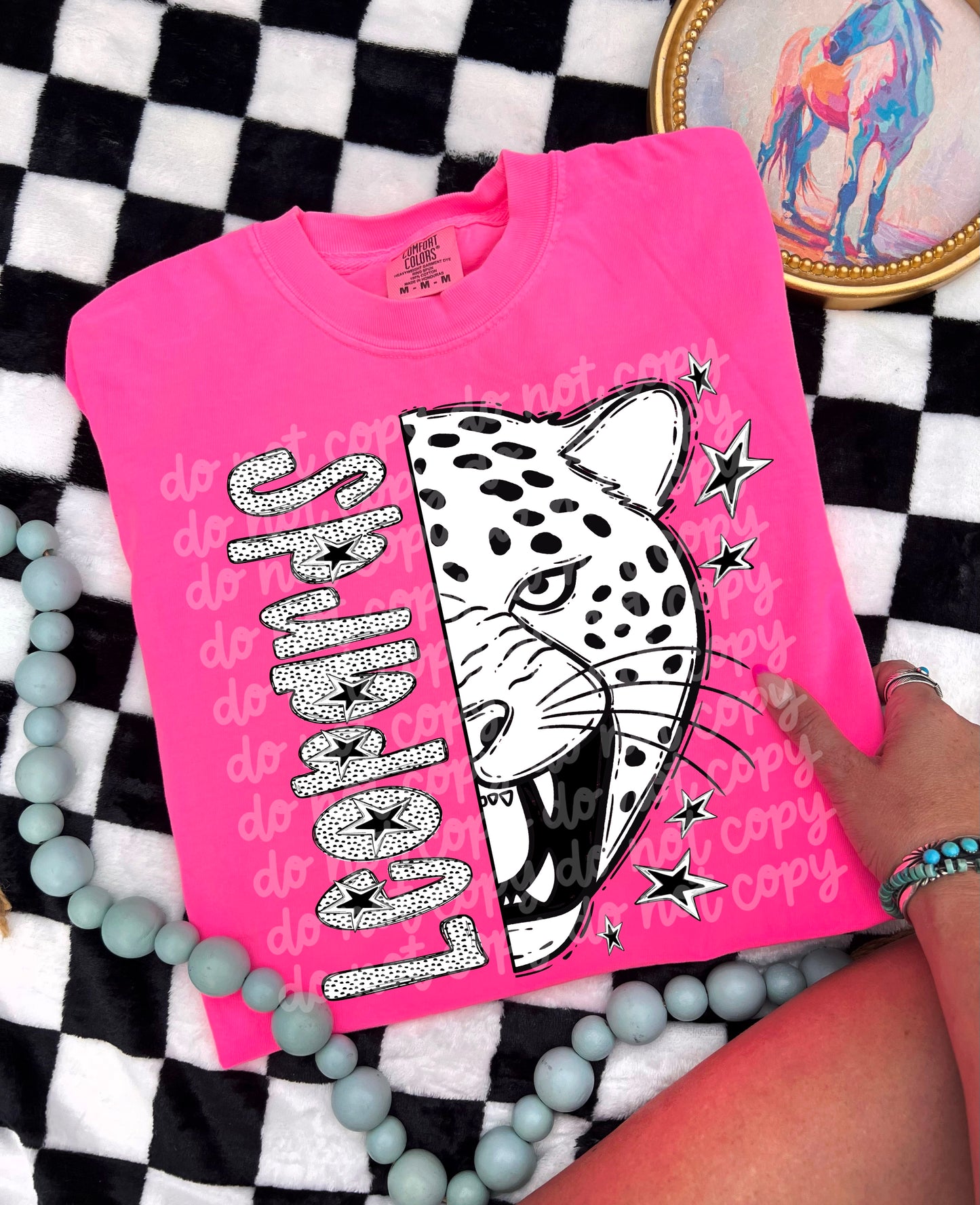 BLACK WHITE DOTTIE MASCOT - DTF TRANSFER
