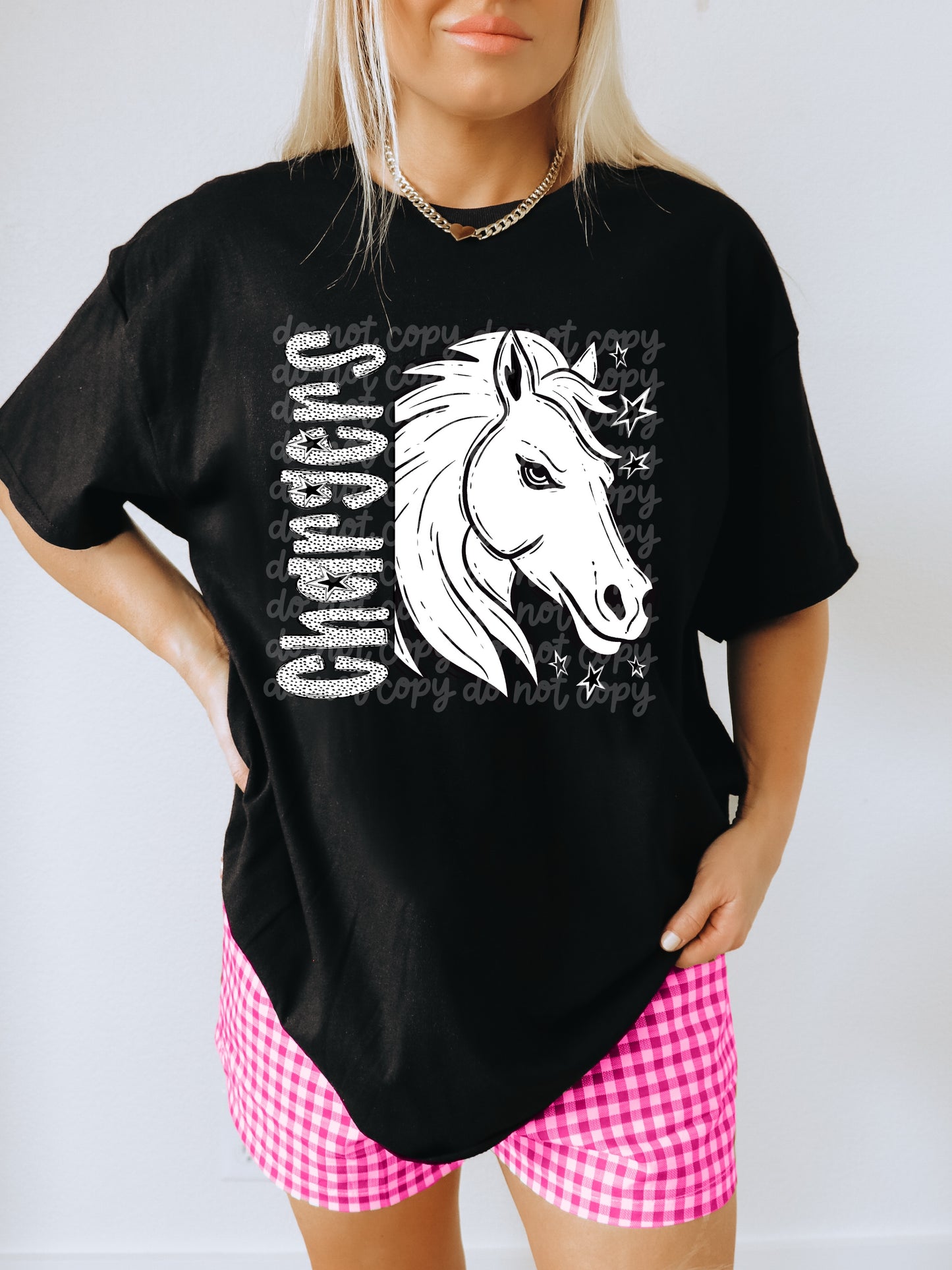 BLACK WHITE DOTTIE MASCOT - DTF TRANSFER