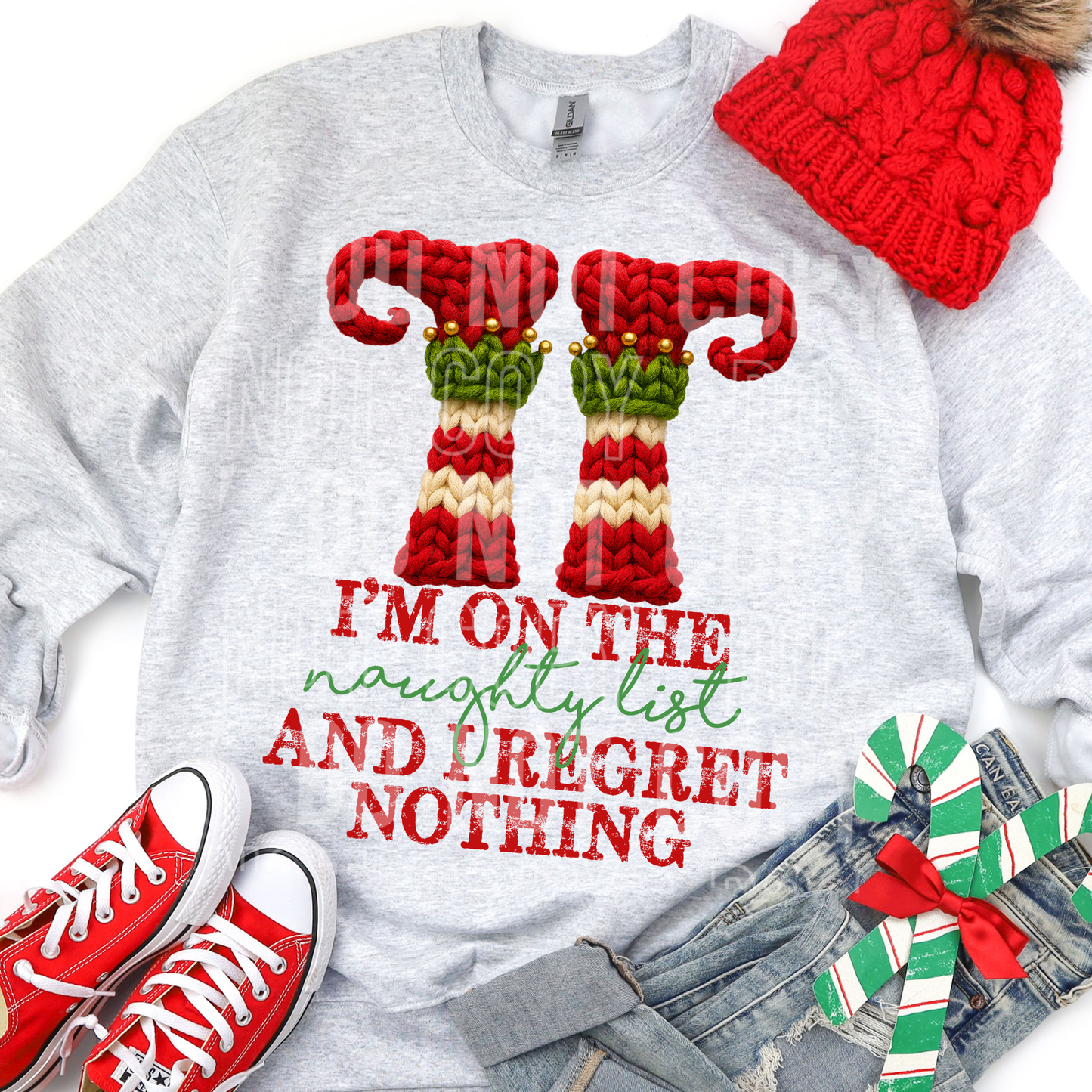 I'M ON THE NAUGHTY LIST AND I REGRET NOTHING - FAUX YARN - DTF TRANSFER