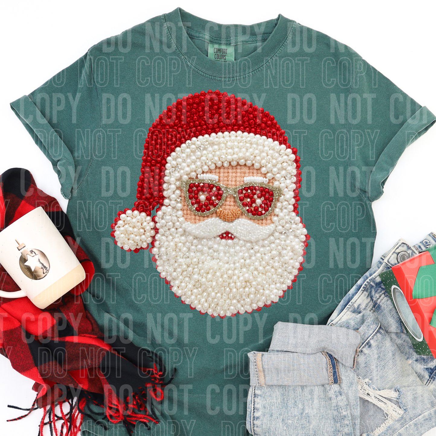 SANTA FAUX PEARLS - DTF TRANSFER