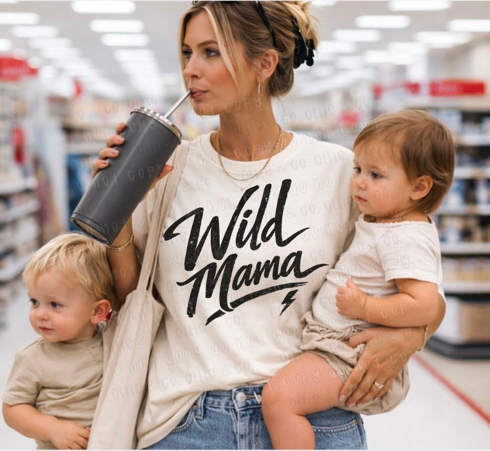 WILD MAMA BLACK - *OLLIE & CO. EXCLUSIVE* - DTF TRANSFER
