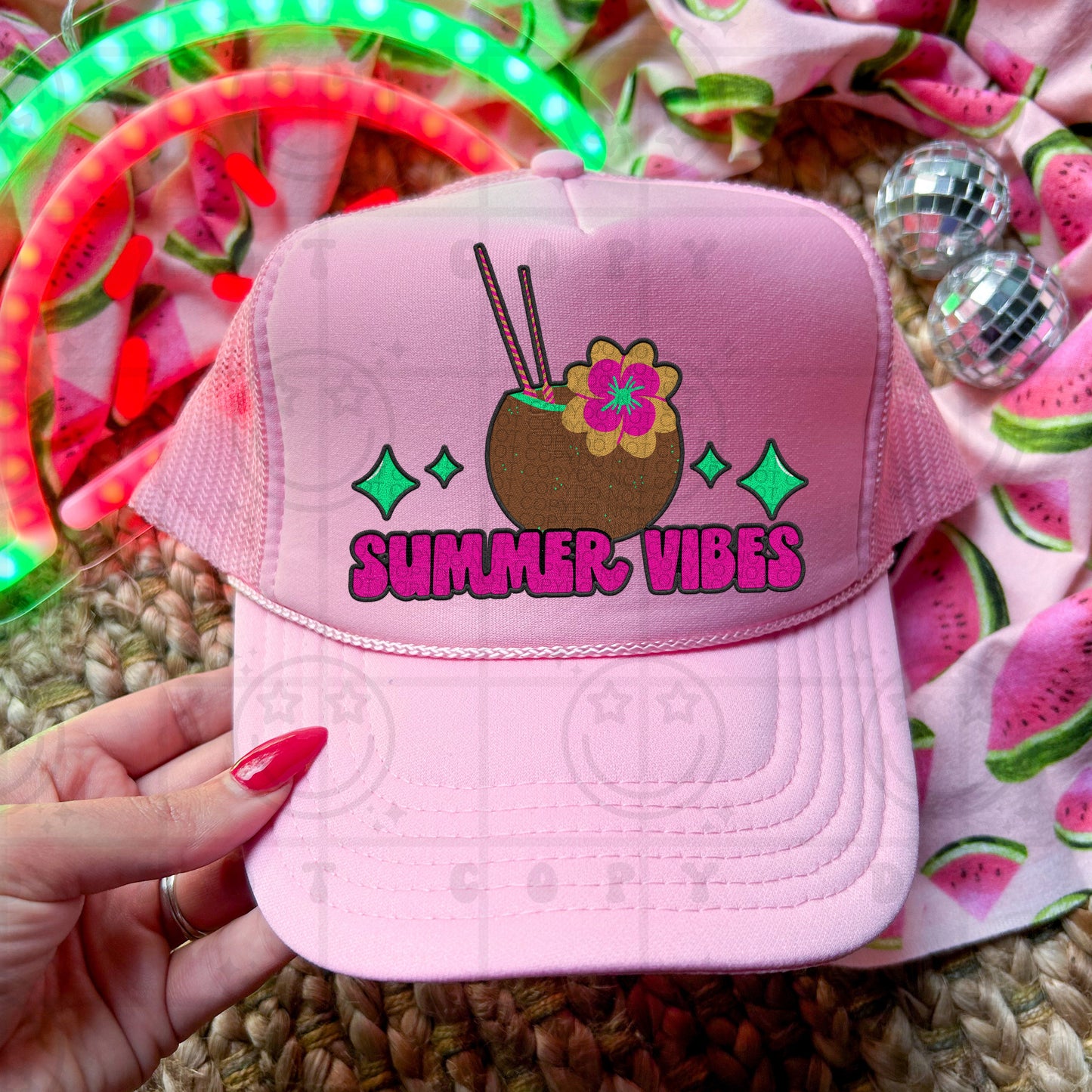 SUMMER VIBES *FAUX EMBROIDERY* - DTF TRANSFER